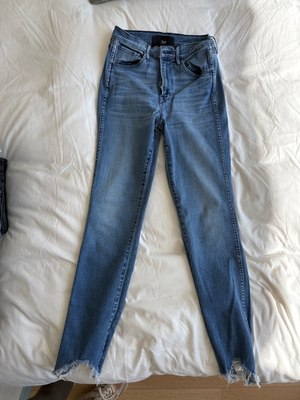 3x1 NYC Authentic Straight Leg Raw Hem Jeans